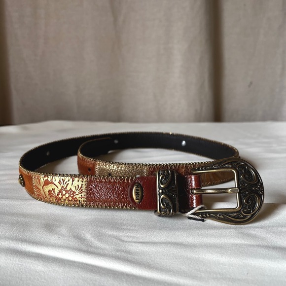 Vintage Nanni Milano Patchwork Leather Belt Size 75/30 NWT Italy - Picture 9 of 9
